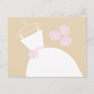 Postal Boda Gown Rosa Beige rosado hacia atrás horizontal
