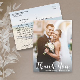 Postal Boda Gracias 2 Fotos Diversión Casual Moderno