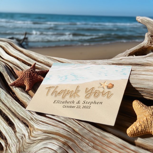 Postal Boda Gracias A Summer Beach Starfish Seashell (Subido por el creador)