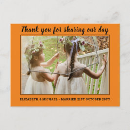 Postal Boda Gracias Cartas con foto digital virtual