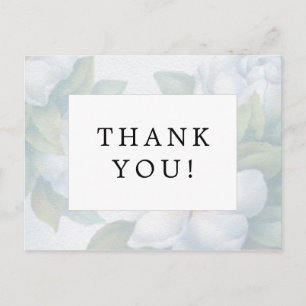 Postal Boda Gracias Flores De Dogwood Blanco Plateado