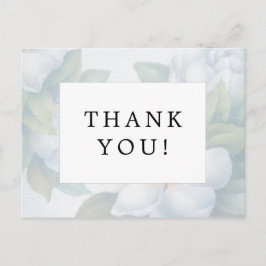 Postal Boda Gracias Flores De Dogwood Blanco Plateado