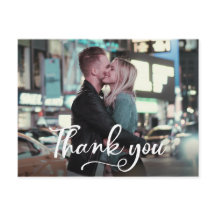 Boda Gracias postcard con letras modernas a mano