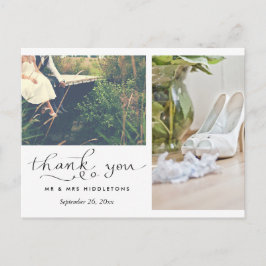 Postal Boda Gracias Tipografía | Dos fotos