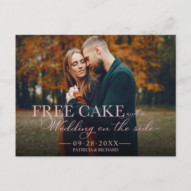 Postal Boda Gratuita De Pasteles, Salve La Fecha Foto Com (Anverso)
