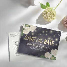 Postal Boda Guardar La Fecha Moda Hidrangea Luces De Cade