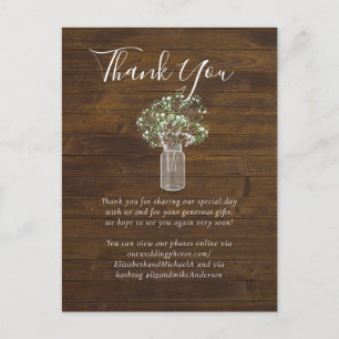 Postal Boda Gypsophila Mason Jar