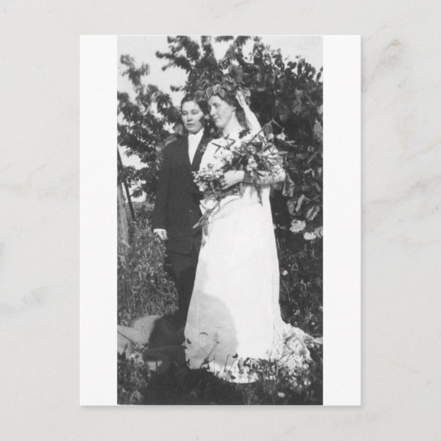 Postal Boda lesbiana Circa 1920 (Anverso)