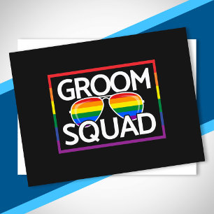 Postal Boda LGBTQ Orgullo Gay Coincidente Squad de Novios