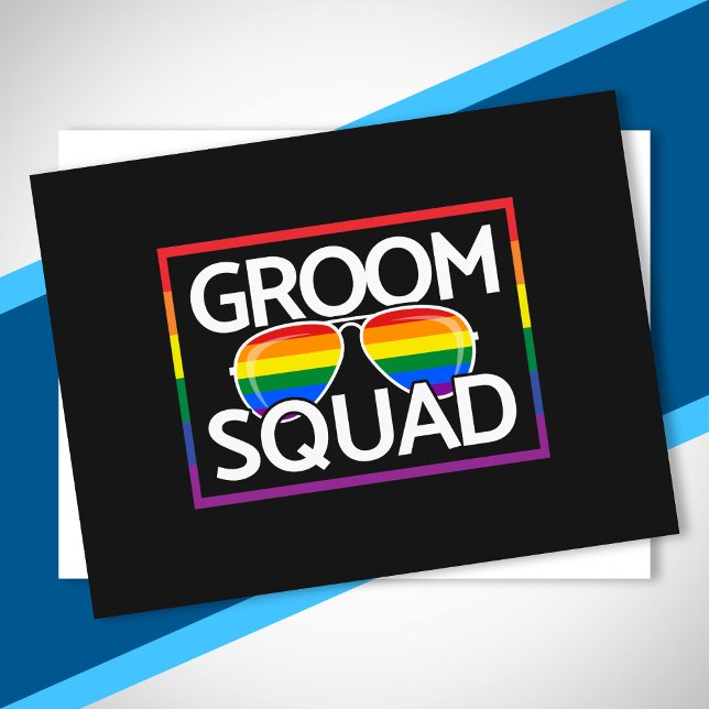 Postal Boda LGBTQ Orgullo Gay Pareja Groomsmen Squad (Subido por el creador)