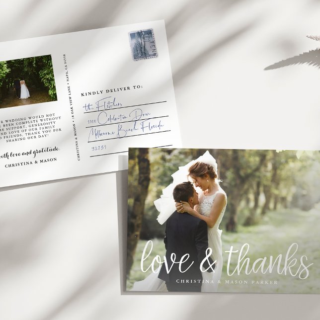 Postal Boda manuscrito Foto Gracias (Subido por el creador)