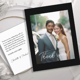 Postal Boda manuscrito Gracias 1 Foto