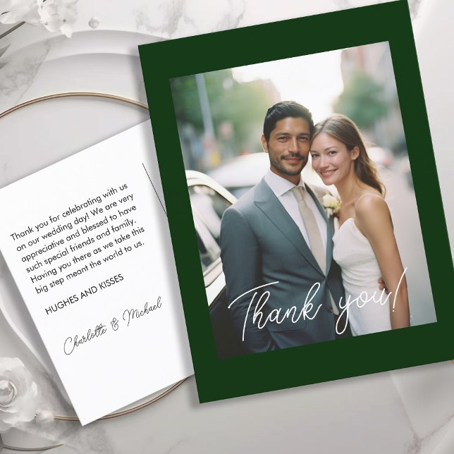 Postal Boda manuscrito Gracias 1 Foto (Subido por el creador)