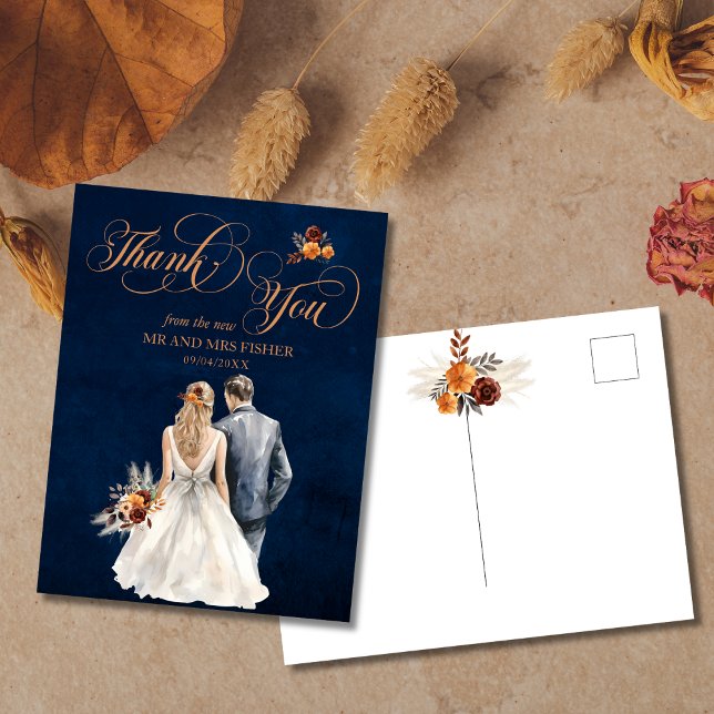 Postal Boda: Marina Blue Terracotta Rust Fall (Subido por el creador)