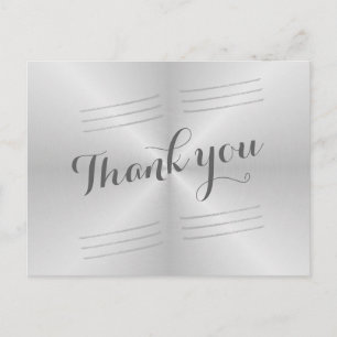 Postal Boda Metalizado cepillado Gracias