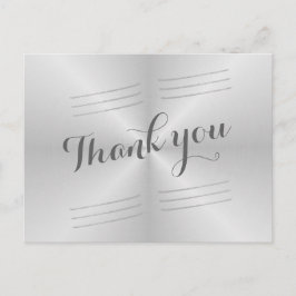 Postal Boda Metalizado cepillado Gracias