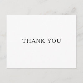 Postal Boda Minimalista clásico Gracias Postcard