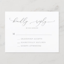 Postal Boda Minimalista moderna gris plateado RSVP