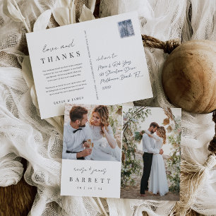 Postal Boda Minimalista moderno. Gracias