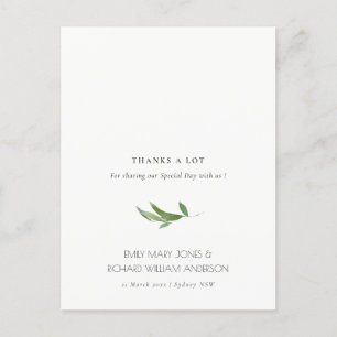 Postal Boda mínimo de vegetación vegetal gracias