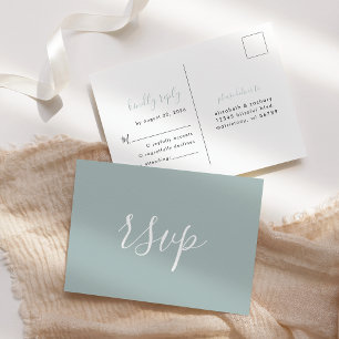 Postal Boda moderna de vidrio del mar Minimalista RSVP
