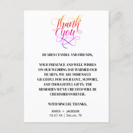 Postal Boda Moderna Elegante Script Negro Blanco