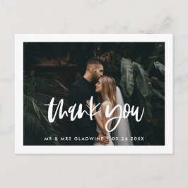 Postal Boda moderna y elegante Gracias por la foto