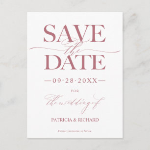 Postal Boda moderna y elegante, guarde la fecha sin foto