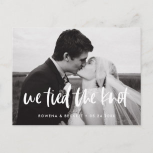 Postal Boda moderna y elegante Nos atamos la foto del nud