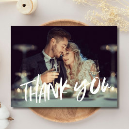 Postal Boda moderno fotográfico de presupuesto Gracias