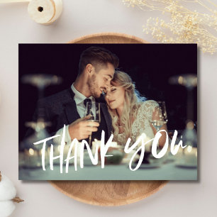 Postal Boda moderno fotográfico de presupuesto Gracias