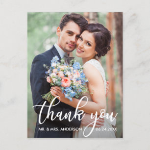 Postal Boda moderno gracias foto de Bride Groom
