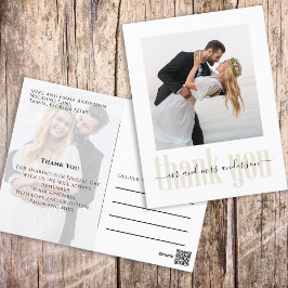 Postal Boda Moderno, Simple, Moderno, Minimalista Gracias