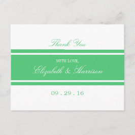 Postal Boda moderno verde esmeralda gracias