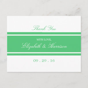 Postal Boda moderno verde esmeralda gracias