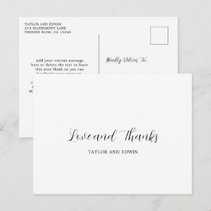 Postal Boda moderno y contemporáneo sencillo gracias