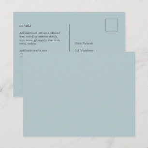 Postal BODA monocroma de Presupuesto Verde Menta Claro