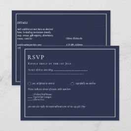 Postal BODA monocromo azul de la marina RAVP