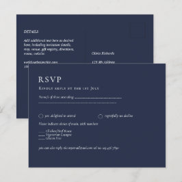 Postal BODA monocromo azul de la marina RAVP