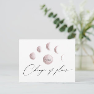 Postal Boda Mystic Moon Blush Pink Cambio de Planes