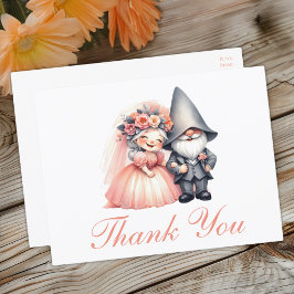 Postal Boda Naranja de Gnome Gracias Boho Rústico