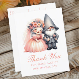 Postal Boda Naranja Gnome Gracias Boho Whimsical