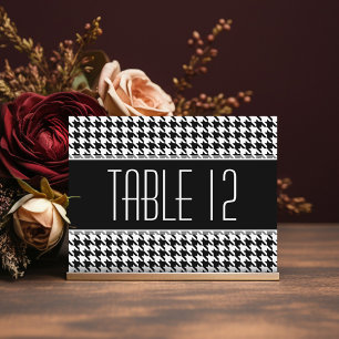 Postal Boda Número de tabla Número de Rótulo HOUNDSTOOTH