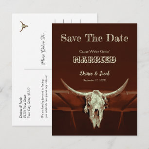 Postal Boda occidental con presupuesto limitado Calavera