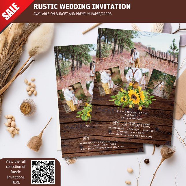 Postal Boda occidental de flores de sol rusticas presupue (Subido por el creador)
