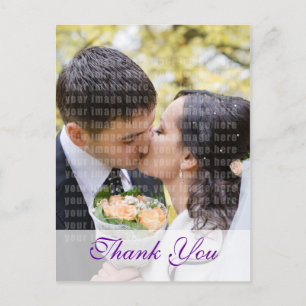 Postal Boda Orquídea Púrpura Gracias Postcard