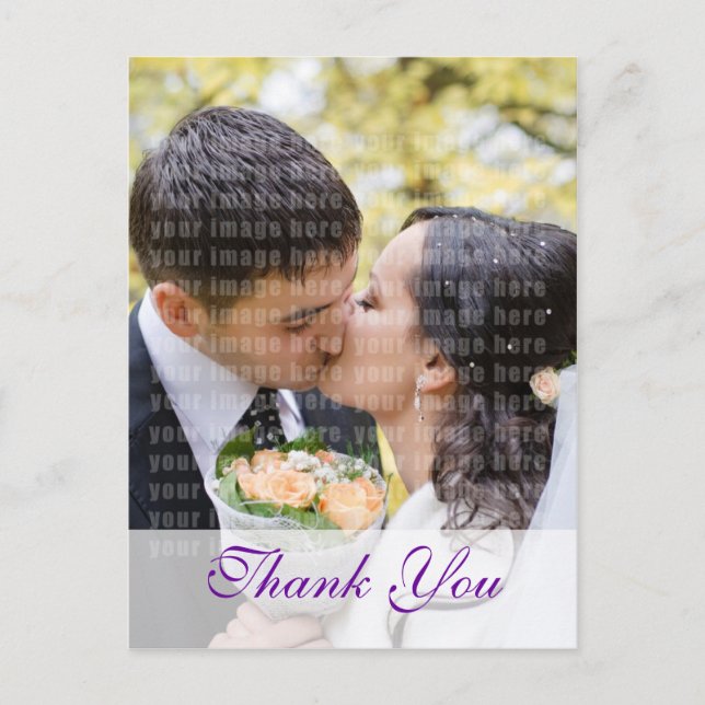 Postal Boda Orquídea Púrpura Gracias Postcard (Anverso)