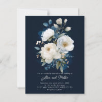Boda Peony azul y blanco