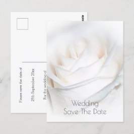 Postal Boda Personalizada de la Rosa Blanca Guardar La Fe