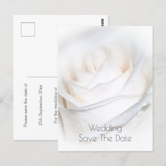 Postal Boda Personalizada de la Rosa Blanca Guardar La Fe